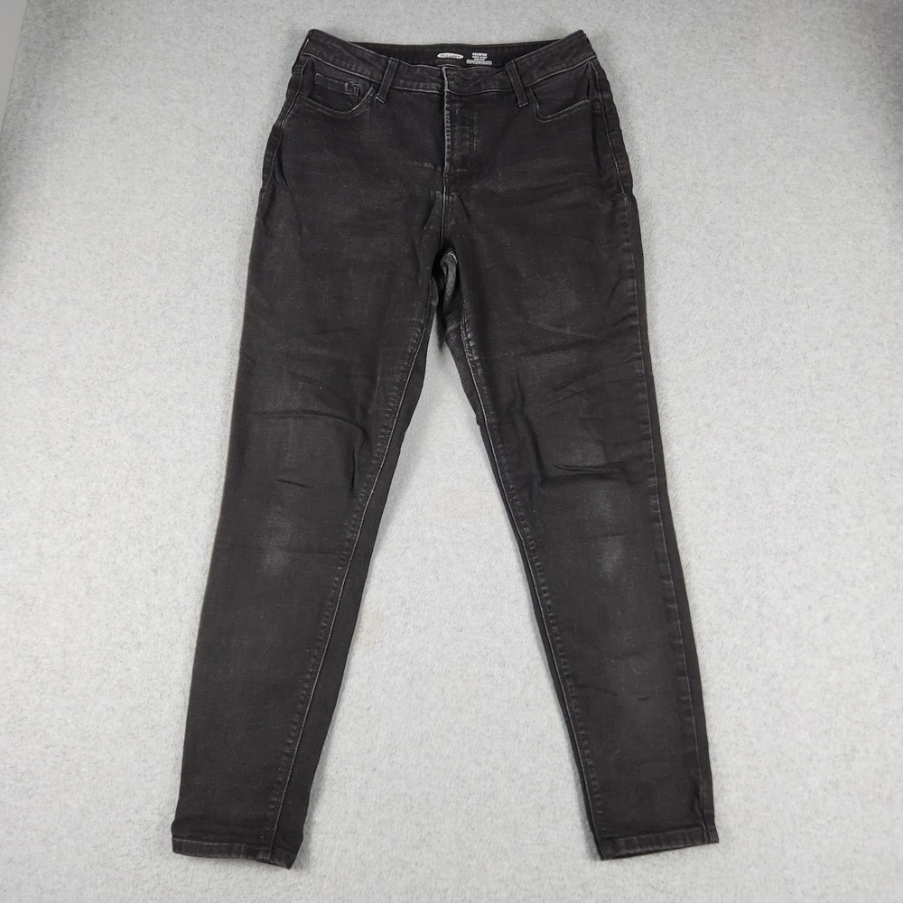 Old Navy Rockstar Super Skinny High Rise Jeans Women 12 Black Secret-Slim Pocket